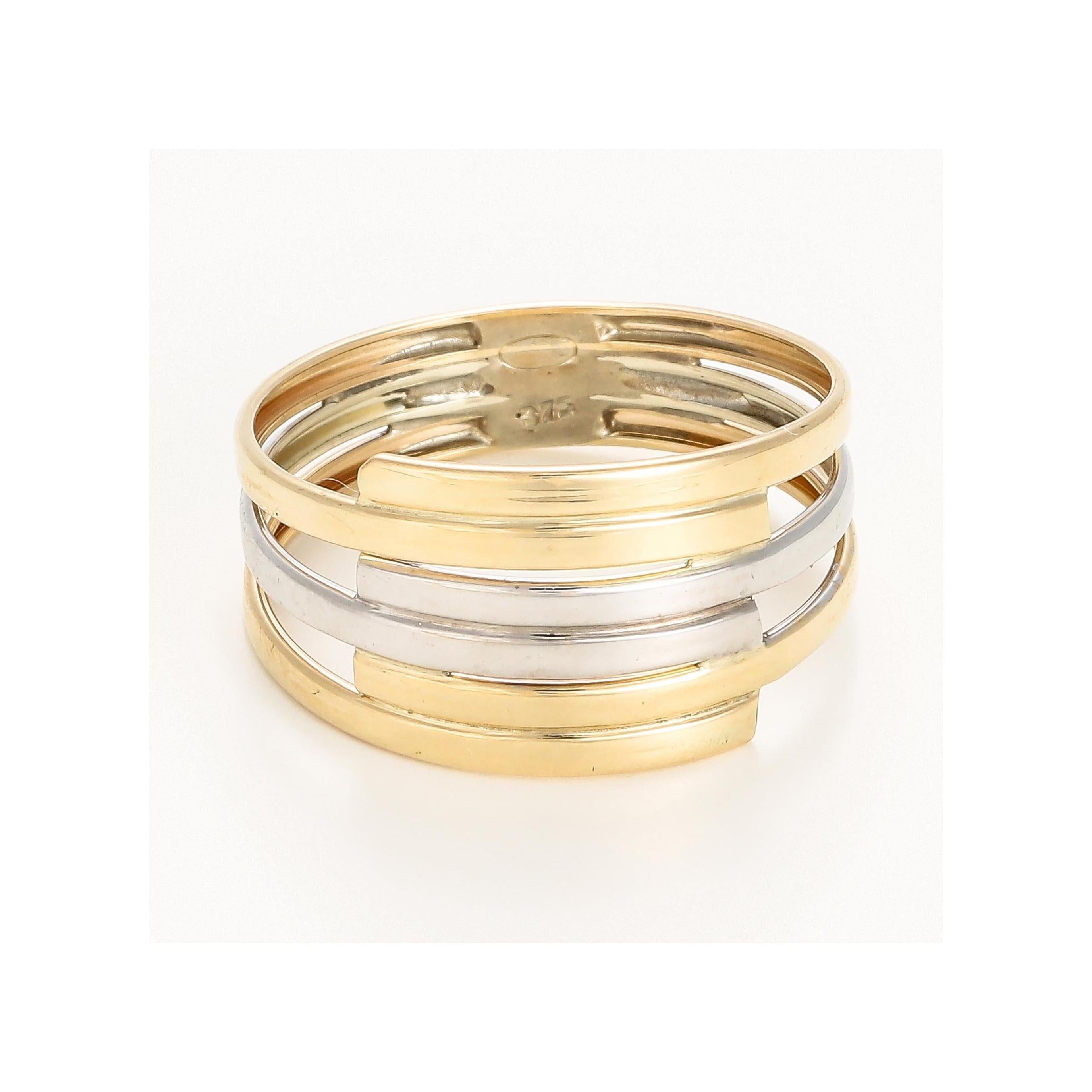 Bague "Fabio" Or Bicolore 375/1000