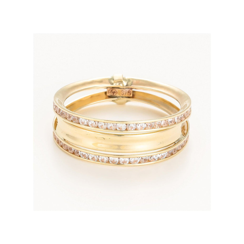 Bague "Blanca" Or Jaune 375/1000 Et Zirconium
