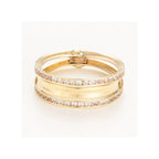 Bague "Blanca" Or Jaune 375/1000 Et Zirconium