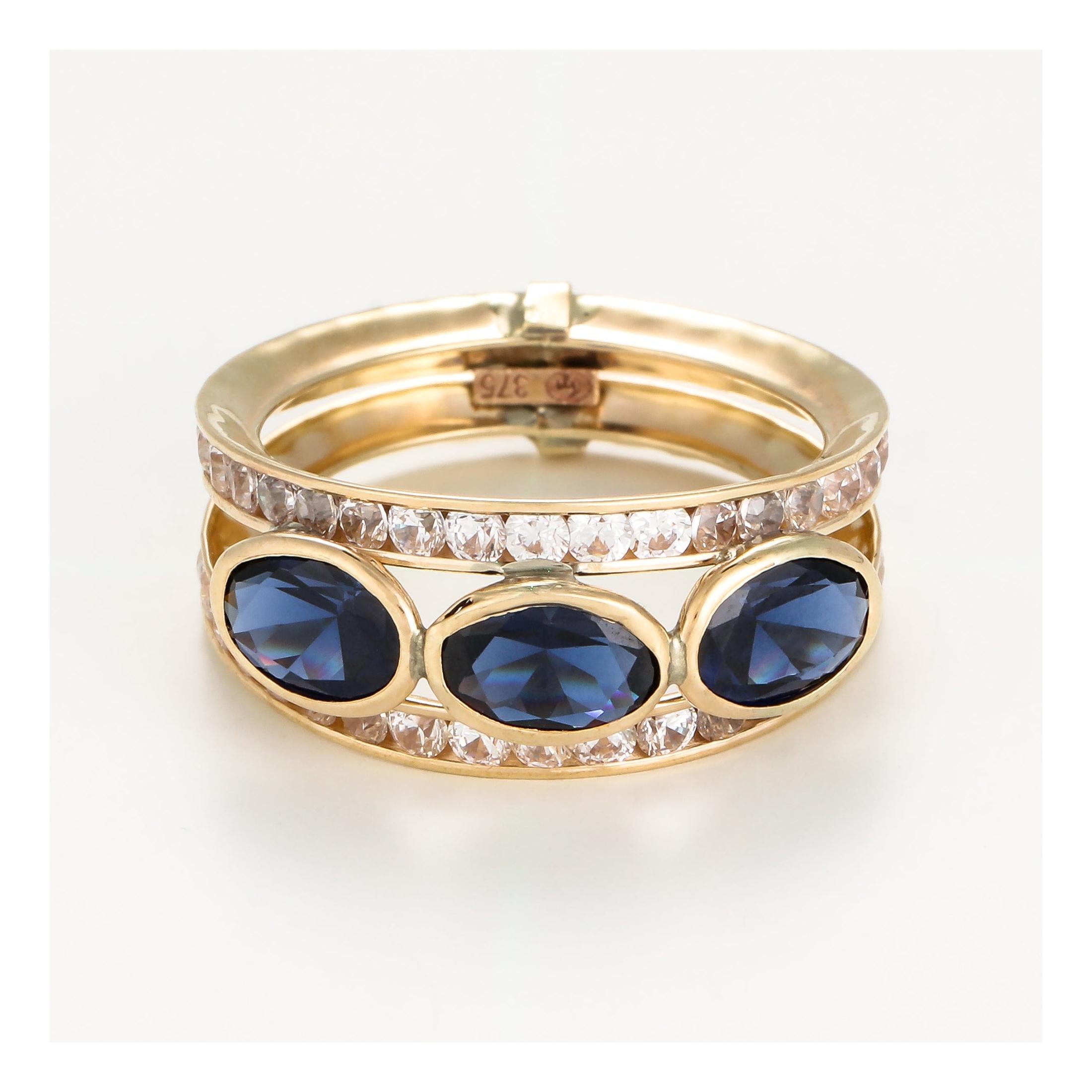 Bague " Elsa" Or Jaune 375/1000 Et Zirconium