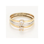 Bague " Florine" Or Bicolore 375/1000 Et Zirconium