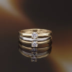 Bague " Florine" Or Bicolore 375/1000 Et Zirconium