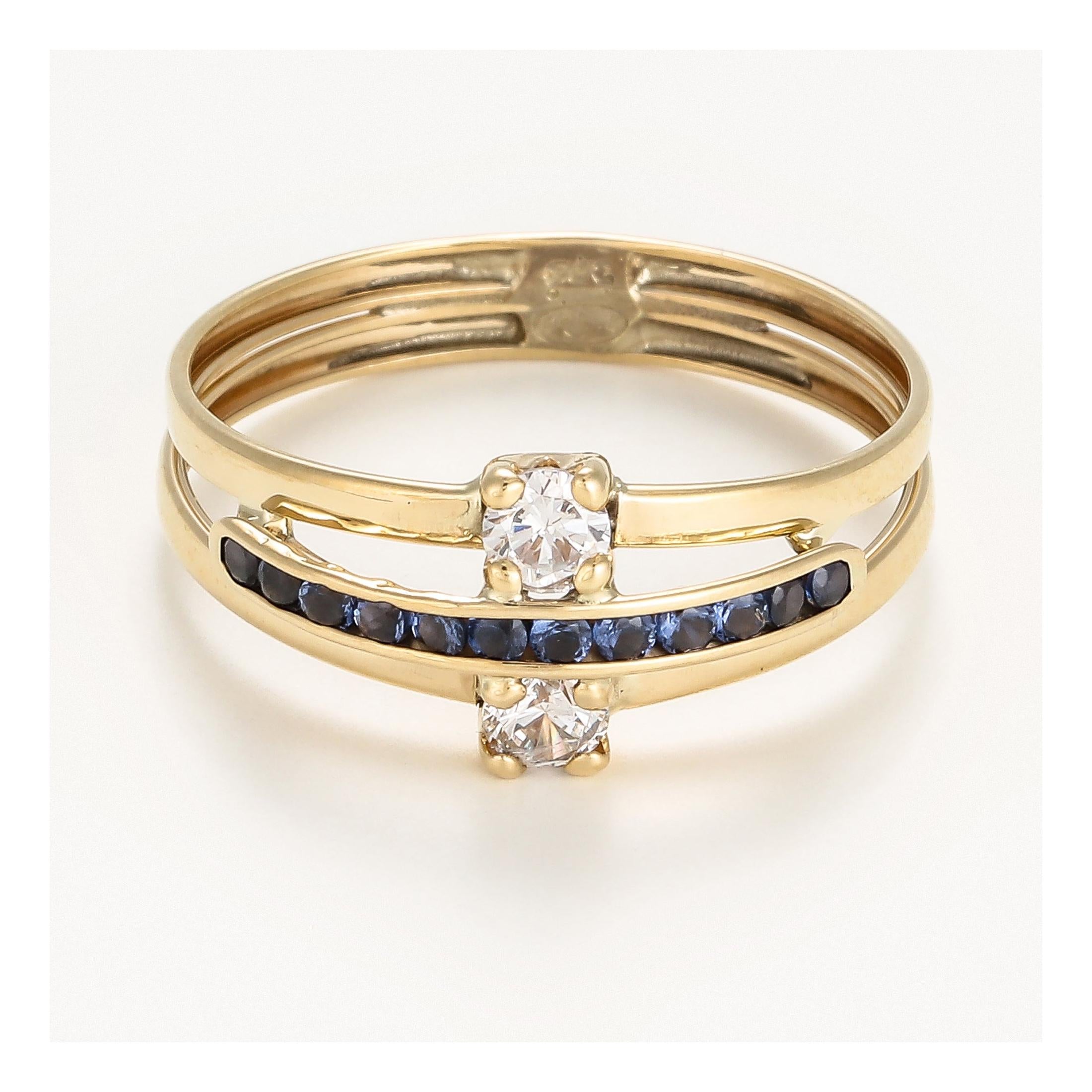 Bague " Dulce " Or Jaune 375/1000 Et Zirconium