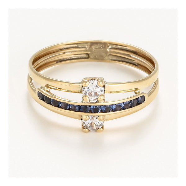 Bague " Dulce " Or Jaune 375/1000 Et Zirconium