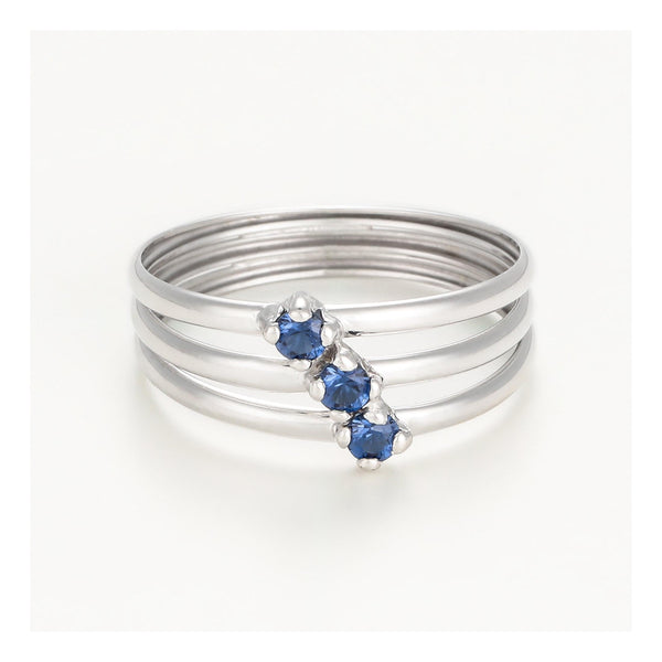 Bague "Abbie Blanc" Or Blanc 375/1000 Et Zirconium