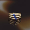 Bague " Abbie Zirconium Bleu " Or Jaune 375/1000 Et Zirconium