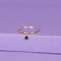 Bague "Pierette Verte" - Or Jaune 375/1000 Et Zirconium