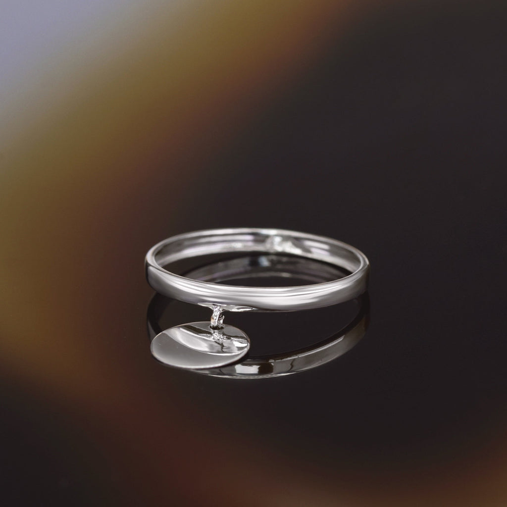 Bague"Médaillon" Or Blanc 375/1000