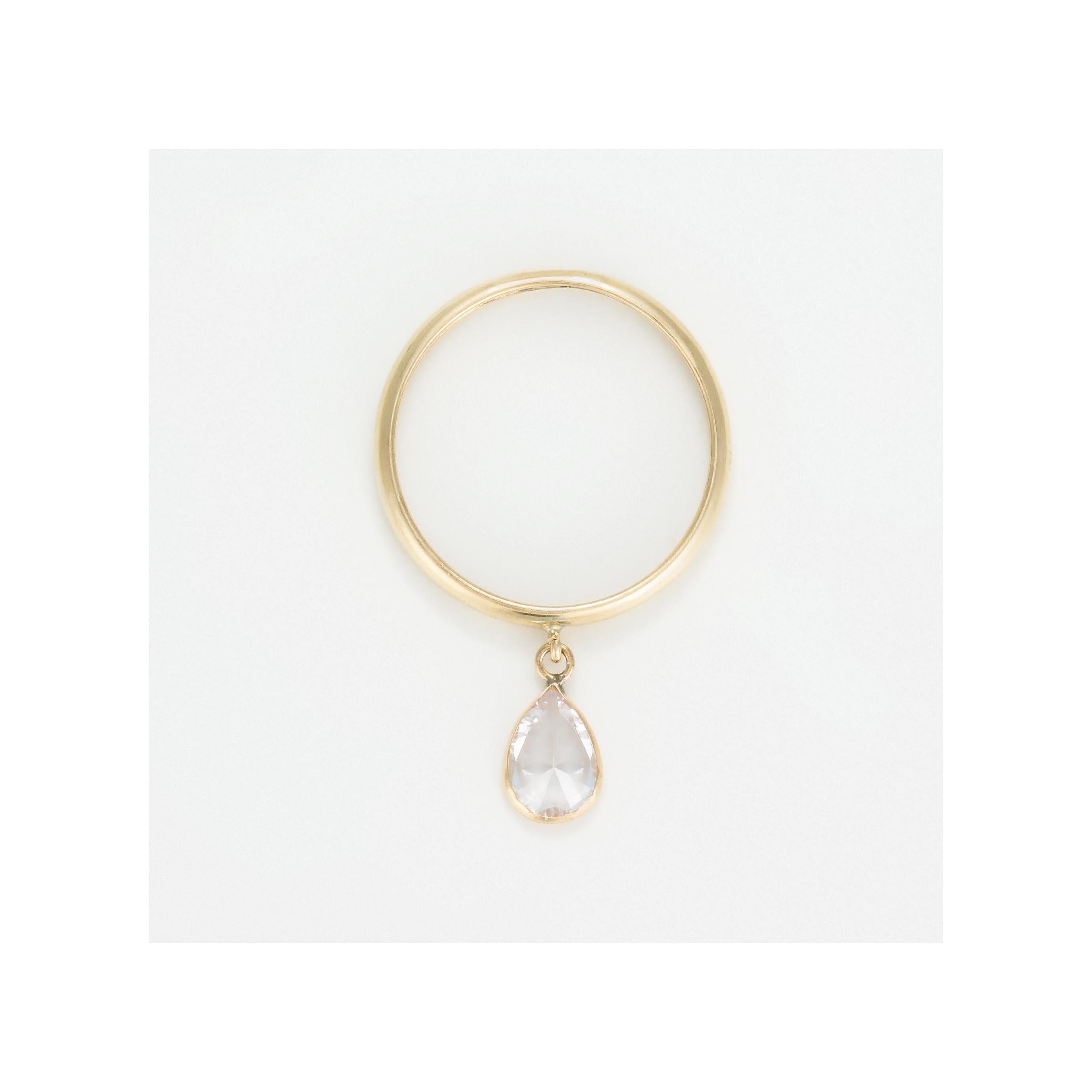 Bague "Médaillon Blanc" Or Jaune 375/1000 Et Zirconium