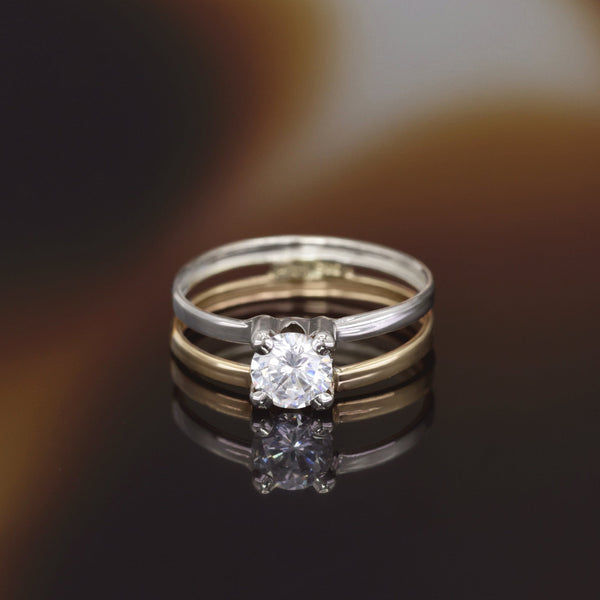 Bague " Suerte " Or Bicolore 375/1000 Et Zirconium