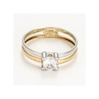 Bague " Suerte " Or Bicolore 375/1000 Et Zirconium