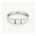 Bague "Trio De Pierre" Or Blanc 375/1000 Et Zirconium