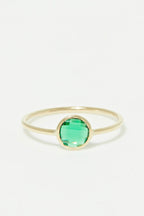 Bague "Scarlette Verte "Or Jaune 375/1000 Et Zirconium