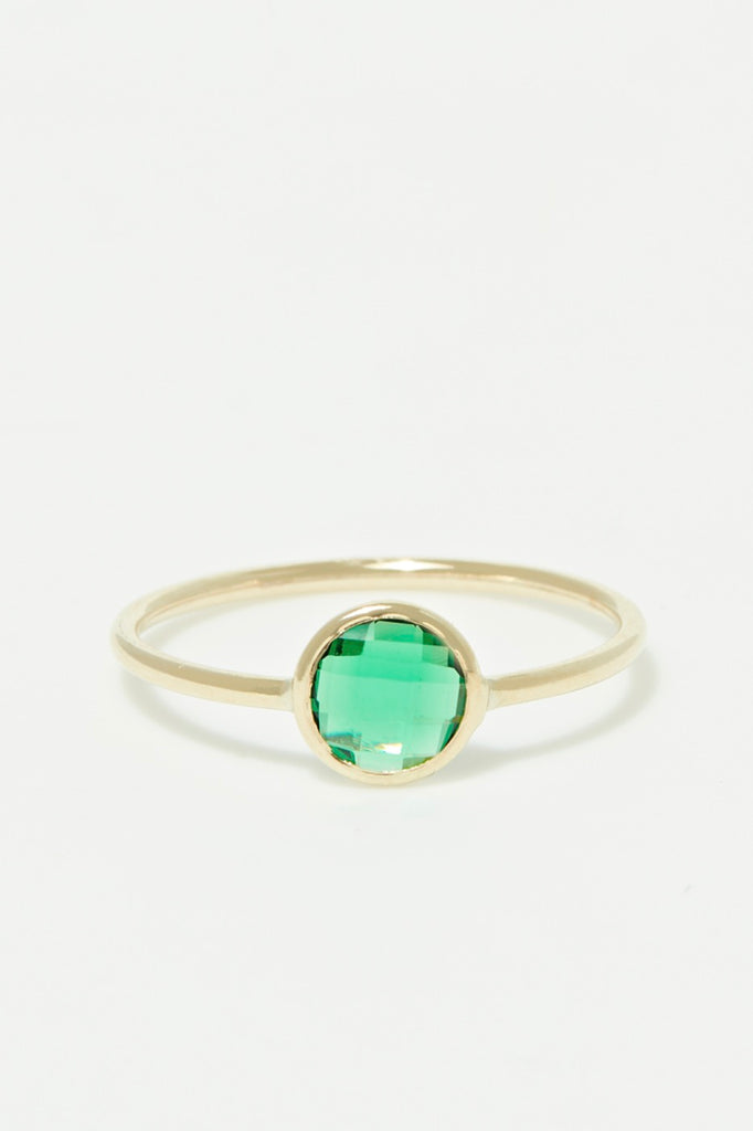 Bague "Scarlette Verte "Or Jaune 375/1000 Et Zirconium