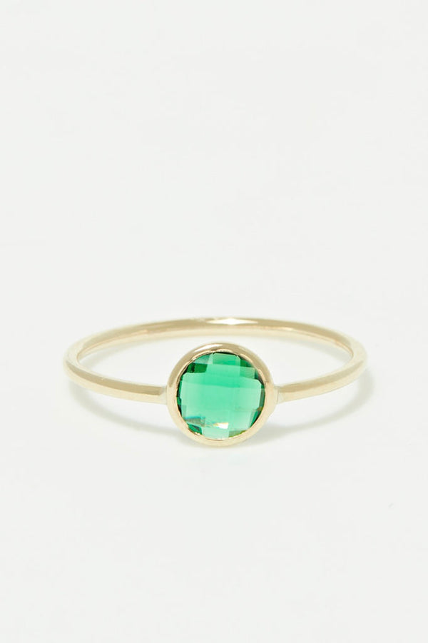 Bague "Scarlette Verte "Or Jaune 375/1000 Et Zirconium
