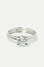 Bague "Brody" - Or Blanc 375/1000 Et Zirconium