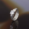 Bague "Nine" Or Blanc 375/1000 Et Zirconium