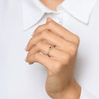 Bague "Nature" - Or Jaune 375/1000 Et Zirconium Bleu