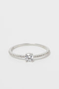 Bague "Charme" - Or Blanc 375/1000 Et Zirconium