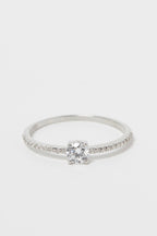 Bague "Charme" - Or Blanc 375/1000 Et Zirconium