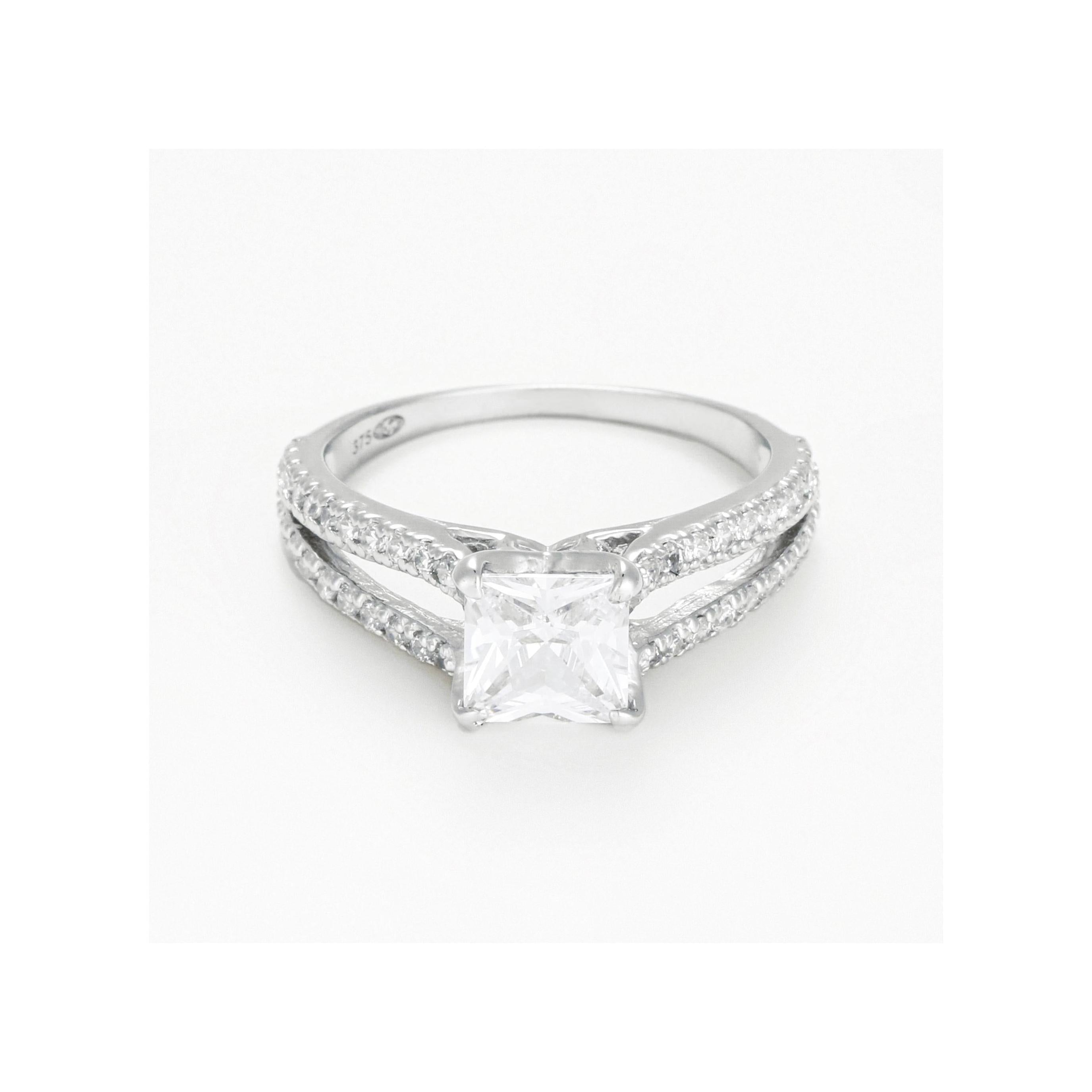 Bague "La Merveilleuse" Or Blanc 375/1000 Et Zirconium
