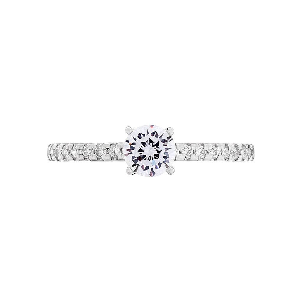 Bague "Destinée" - Or Blanc 375/1000 Et Zirconium