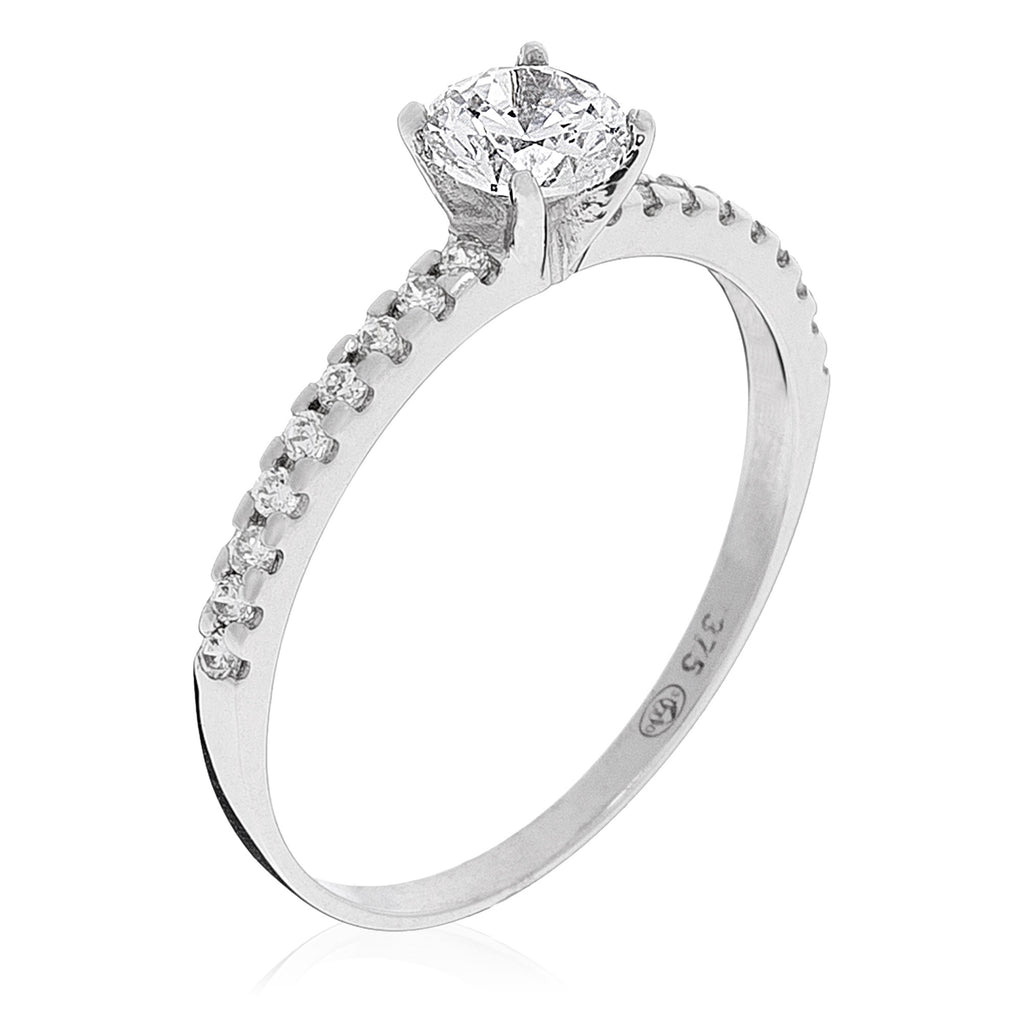Bague "Destinée" - Or Blanc 375/1000 Et Zirconium