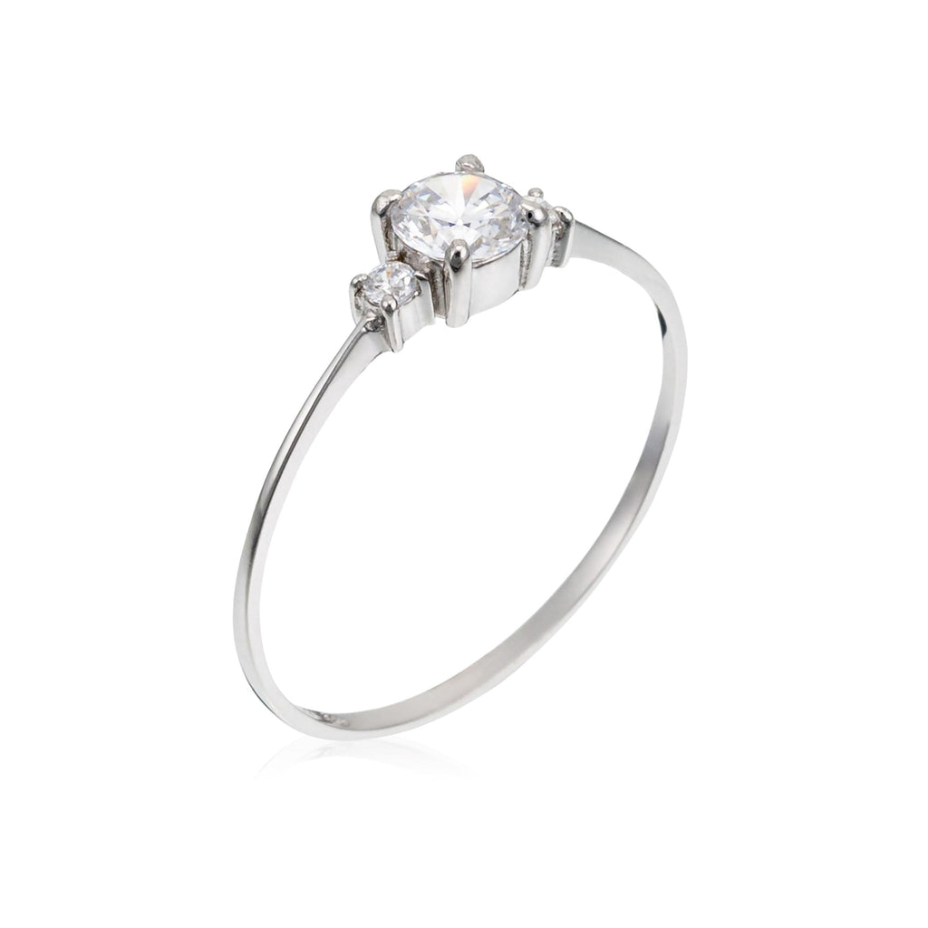 Bague "Intuition" Or Blanc 375/1000 Et Zirconium