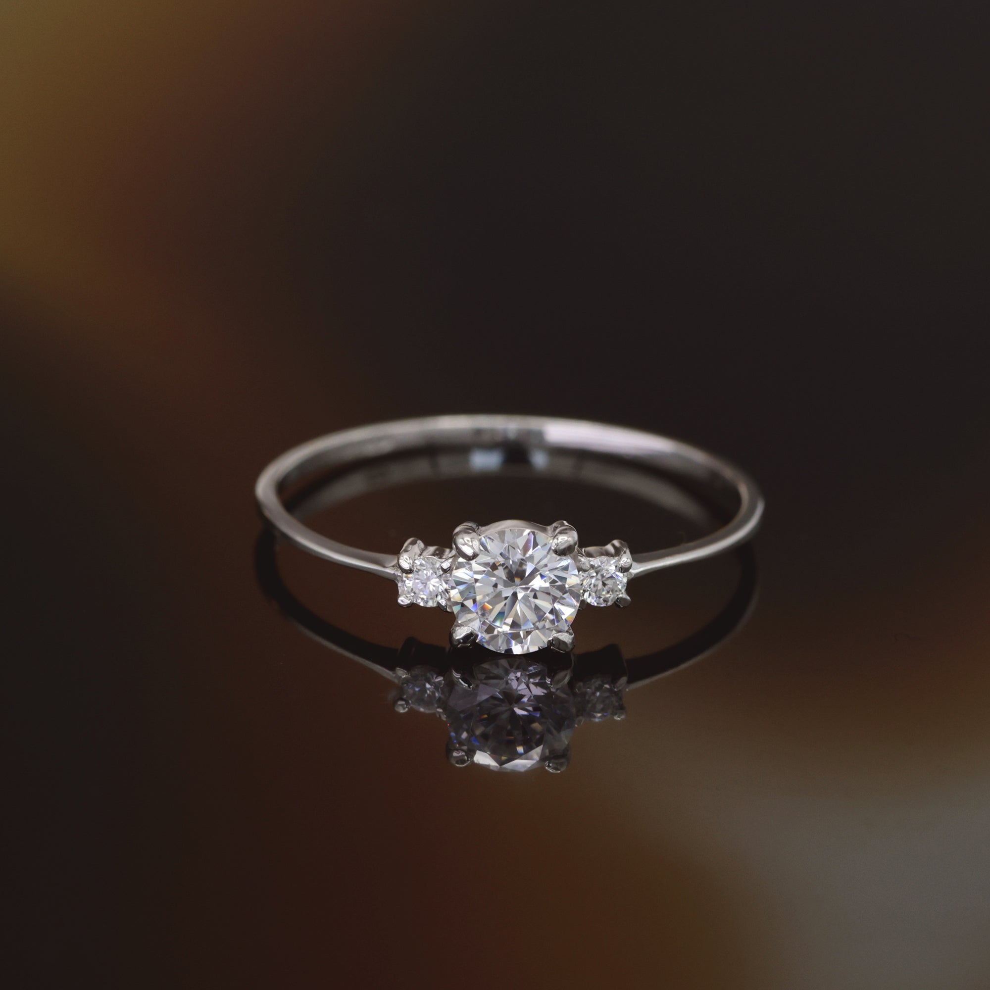 Bague "Intuition" Or Blanc 375/1000 Et Zirconium
