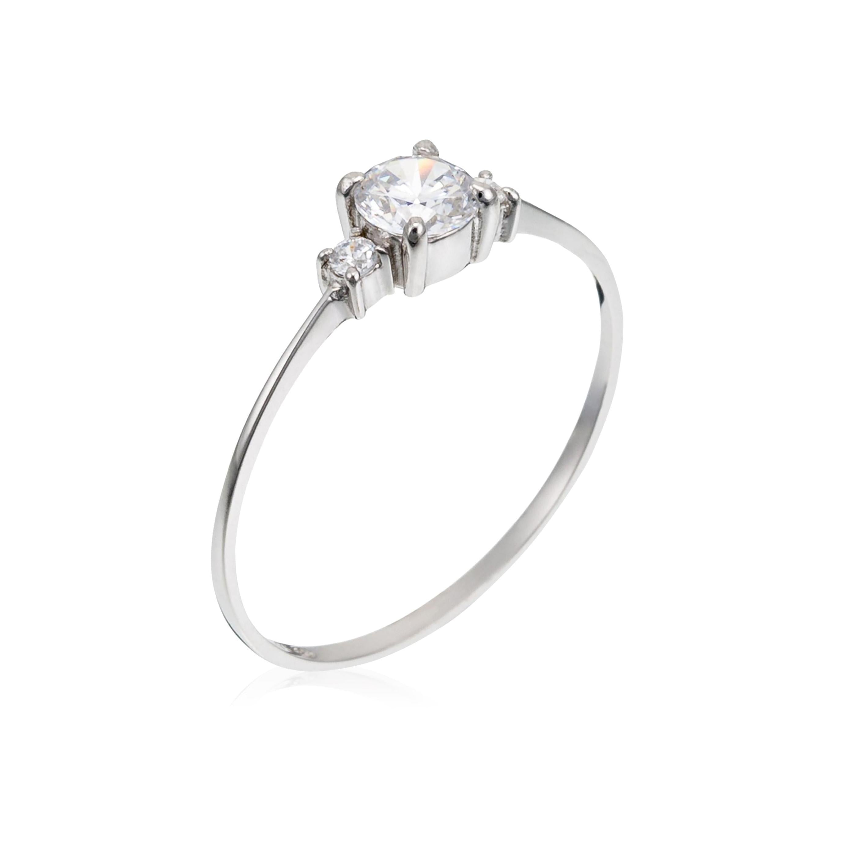Bague "Intuition" Or Blanc 375/1000 Et Zirconium