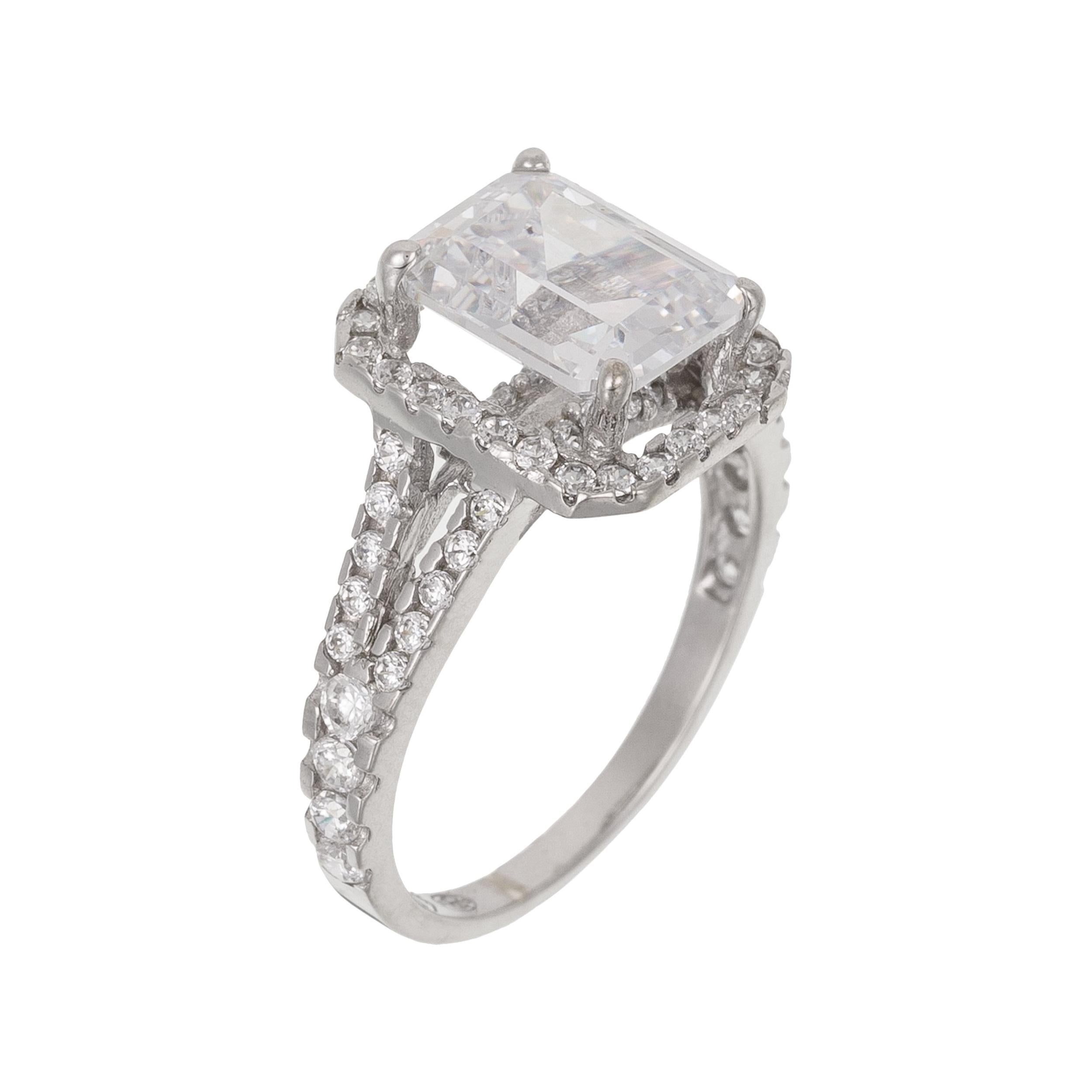Bague "Splendeur" Or Blanc 375/1000 Et Zirconium