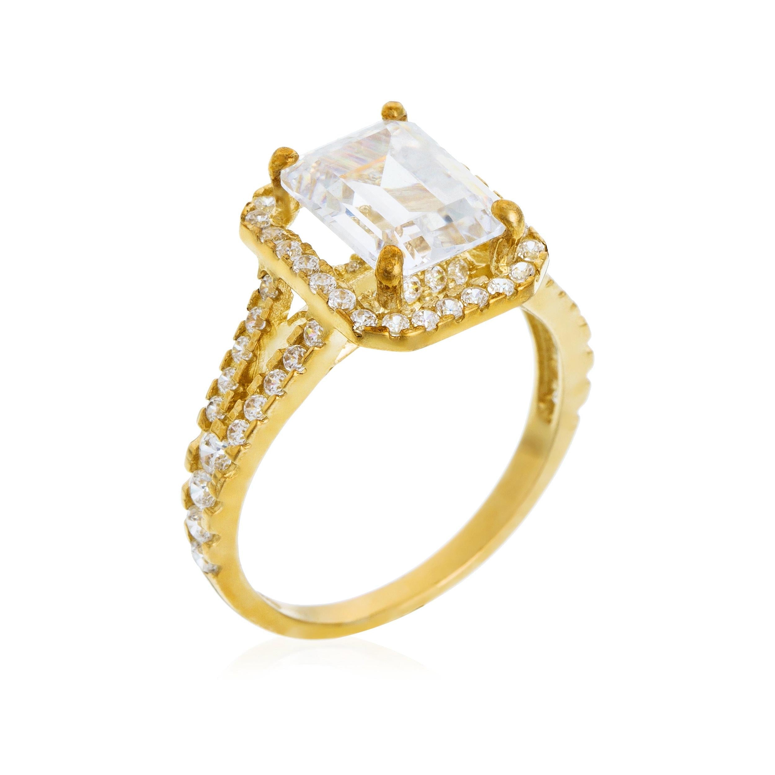 Bague "Splendeur" Or Jaune 375/1000 Et Zirconium