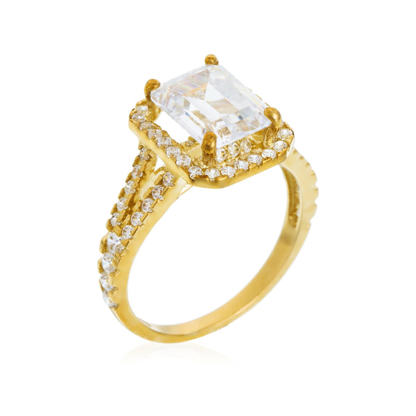 Bague "Splendeur" Or Jaune 375/1000 Et Zirconium