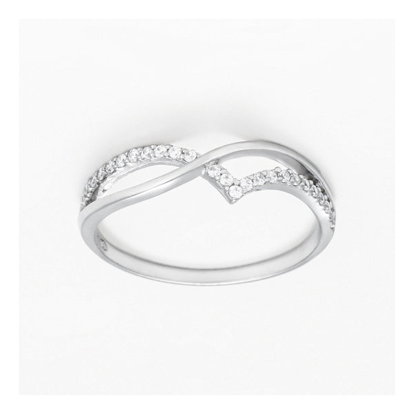 Bague "Envol" Or Blanc 375/1000 Et Zirconium
