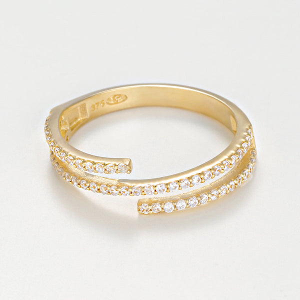 Bague "Elodie" - Or Jaune 375/1000 Et Zirconium