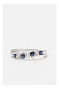 Bague "Océanos" Or Blanc 375/1000 Et Saphir/Zirconium