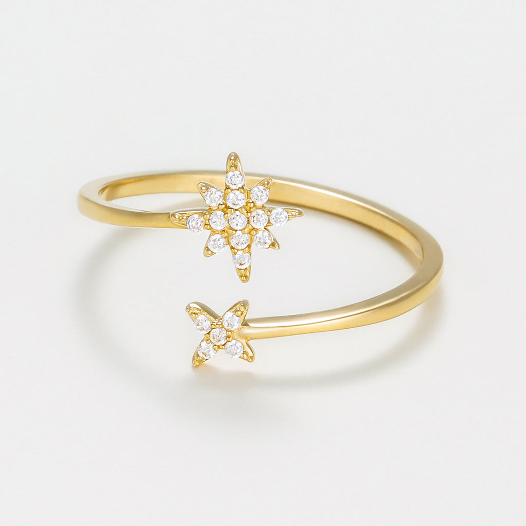 Bague "Stella" - Or Jaune 375/1000 Et Zirconium