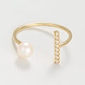 Bague "Kalaya"Or Jaune 375/1000 Et Perles Blanche