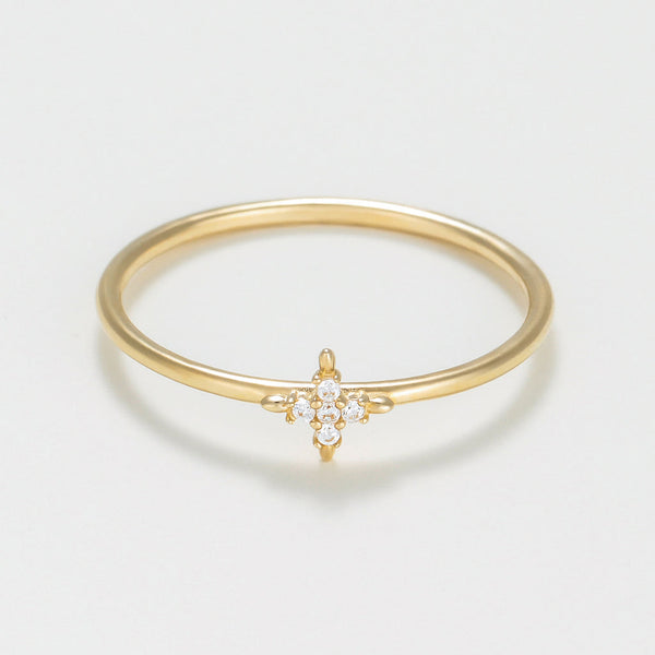 Bague "Kamélia" - Or Jaune 375/1000 Et Zirconium