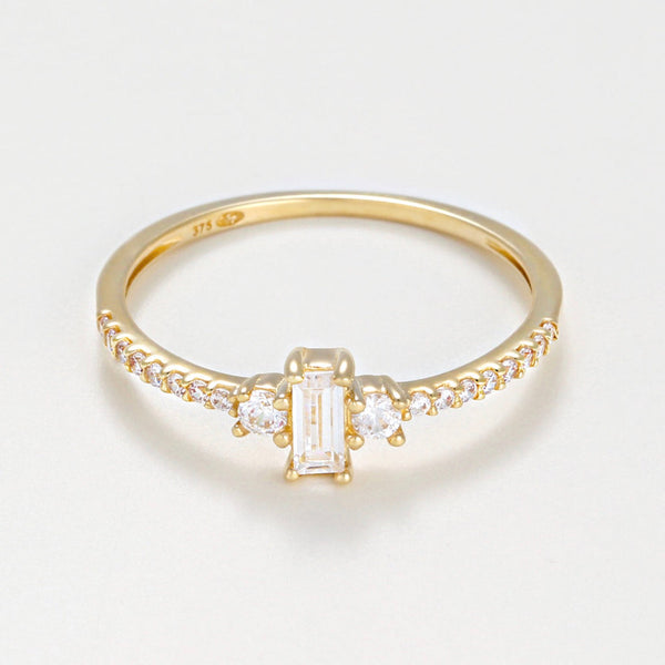 Bague "Iriss" - Or Jaune 375/1000 Et Zirconium