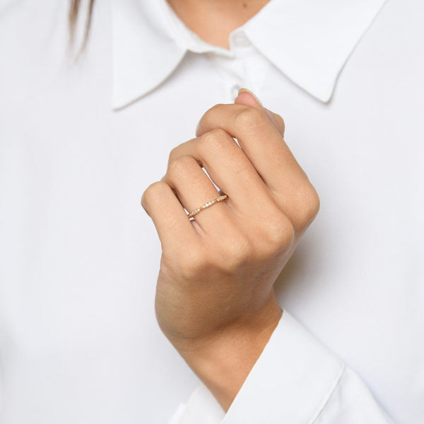 Bague "Pietra" - Or Jaune 375/1000 Et Zirconium