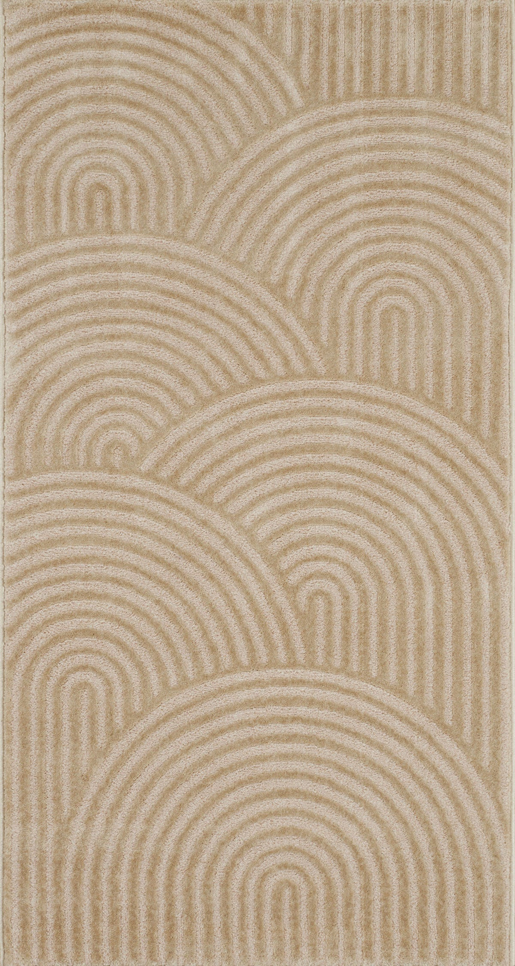 Tapis de salon moderne motifs en arcs modernes et contemporain beige : BIA157BEI BIANCA