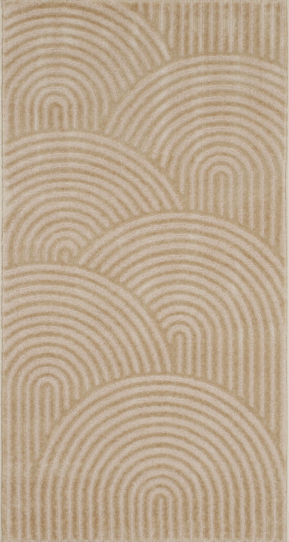 Tapis de salon moderne motifs en arcs modernes et contemporain beige : BIA157BEI BIANCA