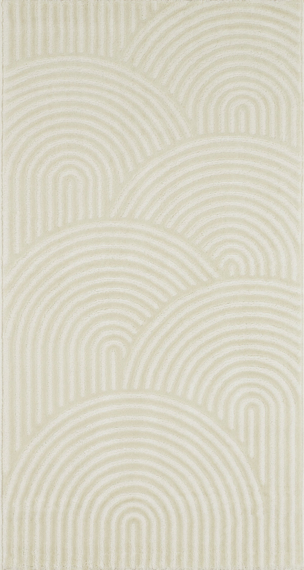 Tapis arc-en-ciel crème avec longs poils en relief : BIA157CRE BIANCA