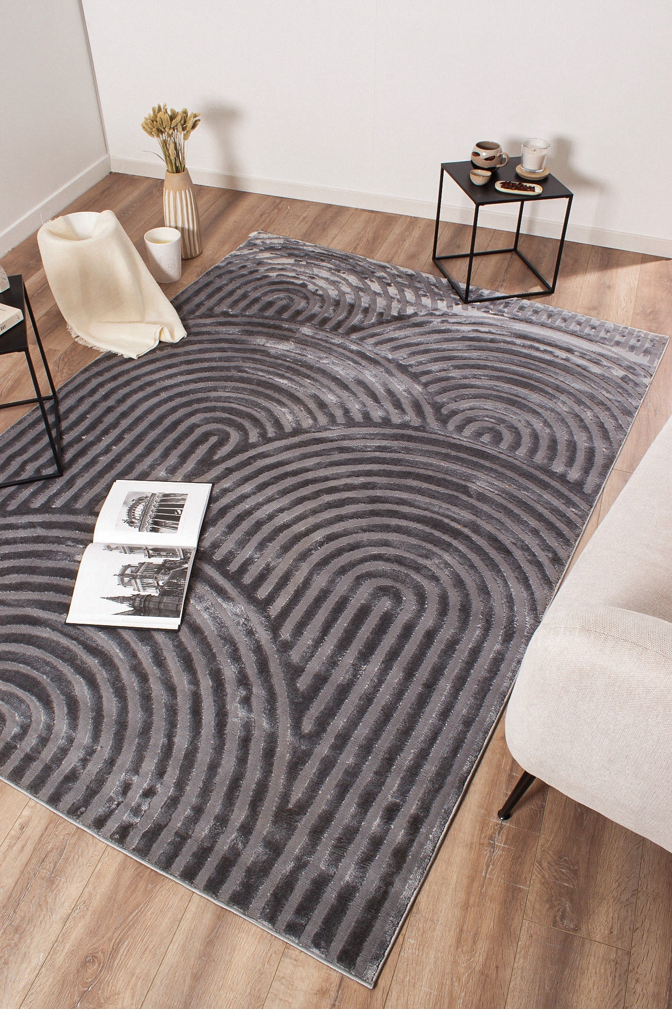 Tapis Bianca 157 - Motif Graphique - Gris - Intérieur
