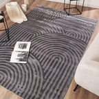 Tapis arc-en-ciel gris avec longs poils en relief : BIA157GRI BIANCA