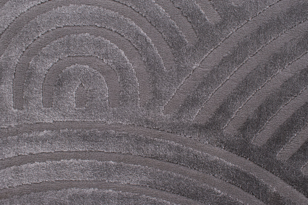 Tapis rond arc-en-ciel gris avec longs poils en relief : BIA157GRI BIANCA