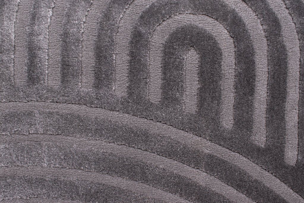 Tapis rond arc-en-ciel gris avec longs poils en relief : BIA157GRI BIANCA