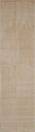 Tapis motif géométrique poils en relief beige : BIA159BEI BIANCA