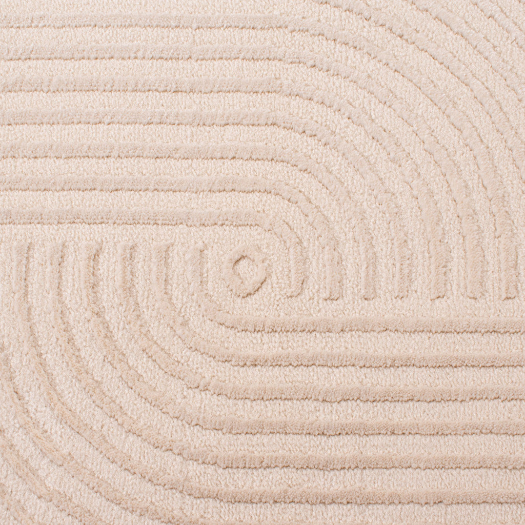 BIANCA - Tapis rond moderne crème à relief - BIA159CRE BIANCA